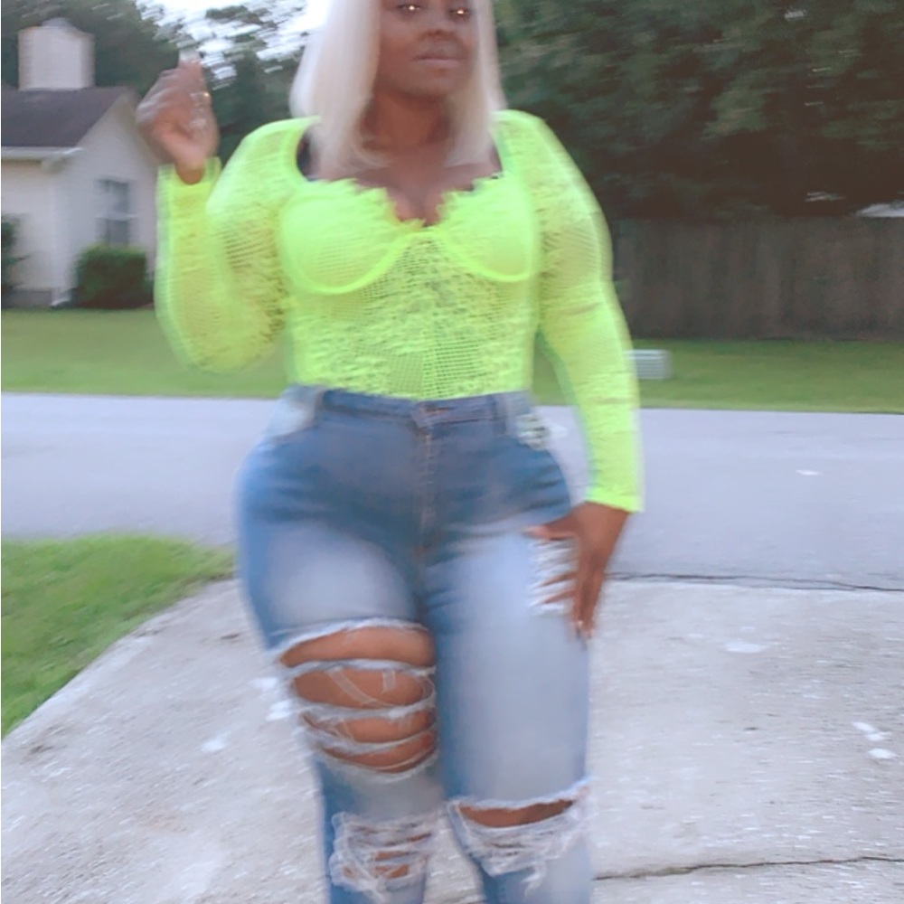 Neon Green Lace Top